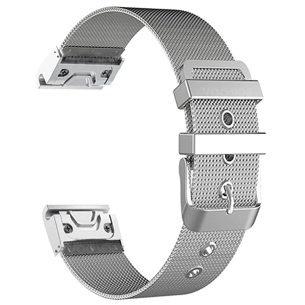 Silver Fenix 6 браслет 22 мм QuickFit Milanesel из нержавеющей стали ремешок для часов Garmin Fenix 5/5 Plus/Instinct/Forerunner 935 - Цвет: Silver
