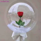 2 шт.компл. с розой и бриллиантами, 20-дюймовая широкая мышь, прозрачные воздушные шары с пузырьками, баллоны с гелием для свадьбы, дня рождения