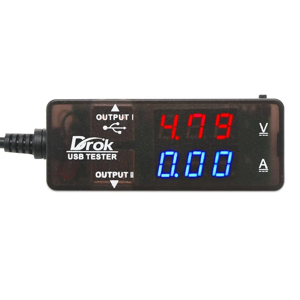 

DROK USB LED Voltmeter Ammeter Voltage Current Meter Multimeter Battery Charge Power Bank USB Tester