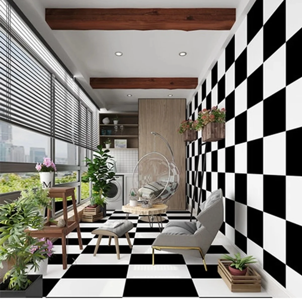 6PCS Home Improvement Renovation PVC Floor Stickers Marble Wallpaper Waterproof Self-adhesive Kitchen Bathroom Tile Stickers