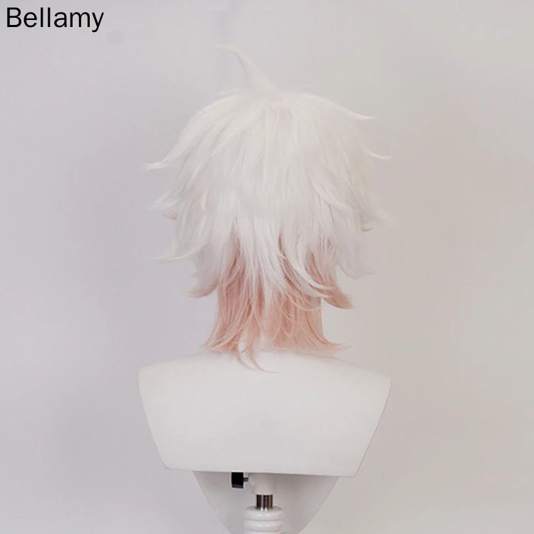 Аниме Данганронпа: Первый удар веселья Комаэда Нагито косплейная прическа Белый градиент пламени парик + шапочка для парика.