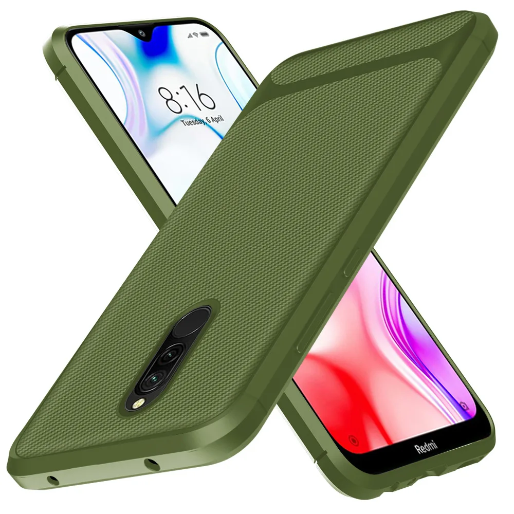 Зеленый Мягкий силиконовый чехол для телефона Xiaomi Redmi 8A противоударный чехол для Xiaomi Redmi 8 защитный ТПУ чехол - Цвет: Зеленый