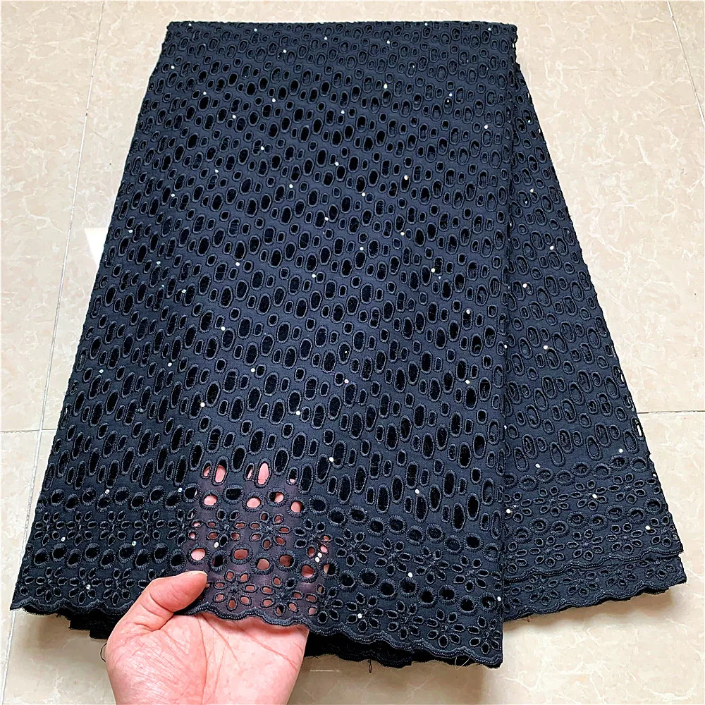 Swiss Voile Lace Fabric 2022 Latest Embroidery Holes African Dry Cotton Fabrics Lace Popular Nigerian Lace Fabric hz1142