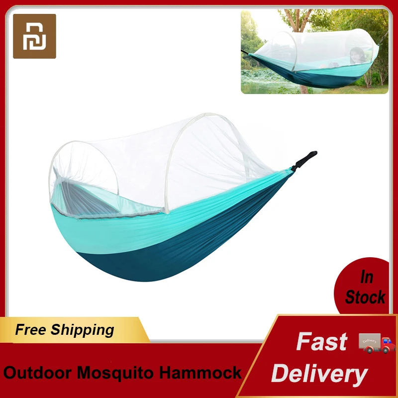 

Youpin Hammock With Mosquito Net Outdoor Furniture Hamak Max Load-bearing 300KG 1/2Person for Camping Swing Bed Parachute Cloth