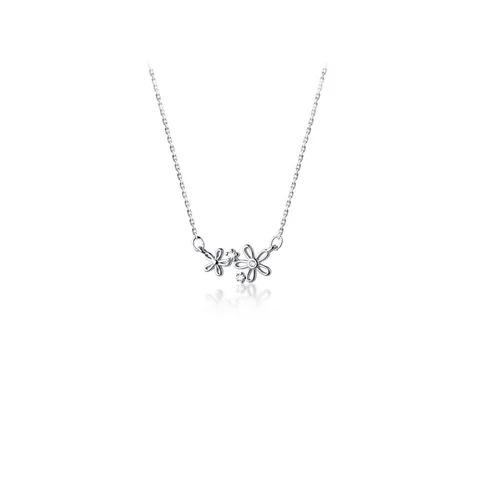 Новое Изысканное ожерелье из стерлингового серебра с цветком из блестящего циркония, ожерелье с подвеской для девушки, свадебный подарок, Изящные Ювелирные украшения, аксессуары