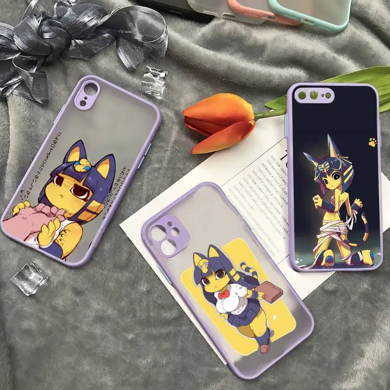 

ankha Phone Case Purple Color Matte Transparent For iPhone 13 12 Mini 11 Pro X XR XS Max 7 8 Plus