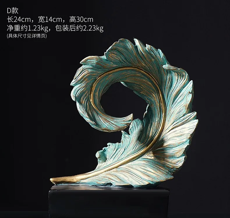 Скандинавские креативные Перьевые Украшения из смолы для дома гостиной офиса
