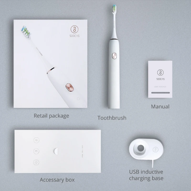 Xiaomi Mijia SOOCAS X3 звуковая зубная щетка электрическая зубная щетка ультразвуковая Автоматическая обновленная USB заряжаемая для взрослых Водонепроницаемая IPX7