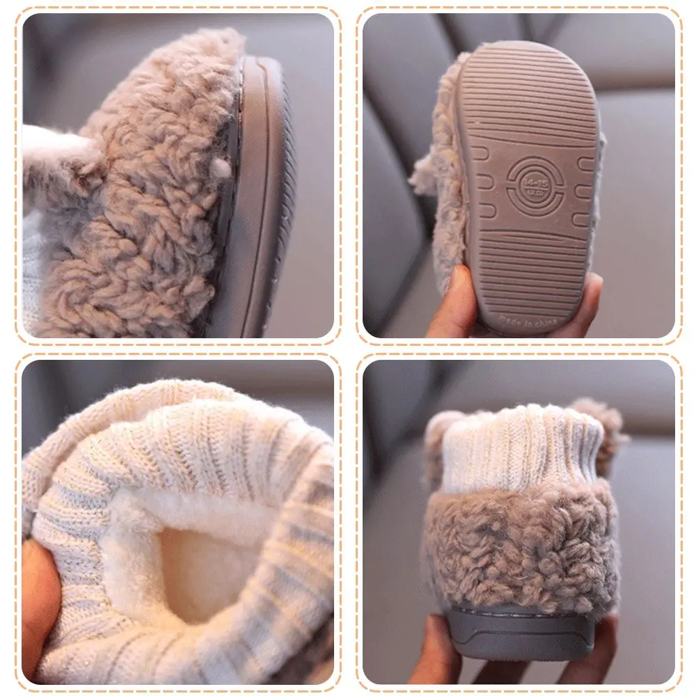 1 Pairs Boys Girls Baby Slippers Home Cartoon Keep Warm Plush Velvet Cotton Indoor Shoes | Детская одежда и обувь