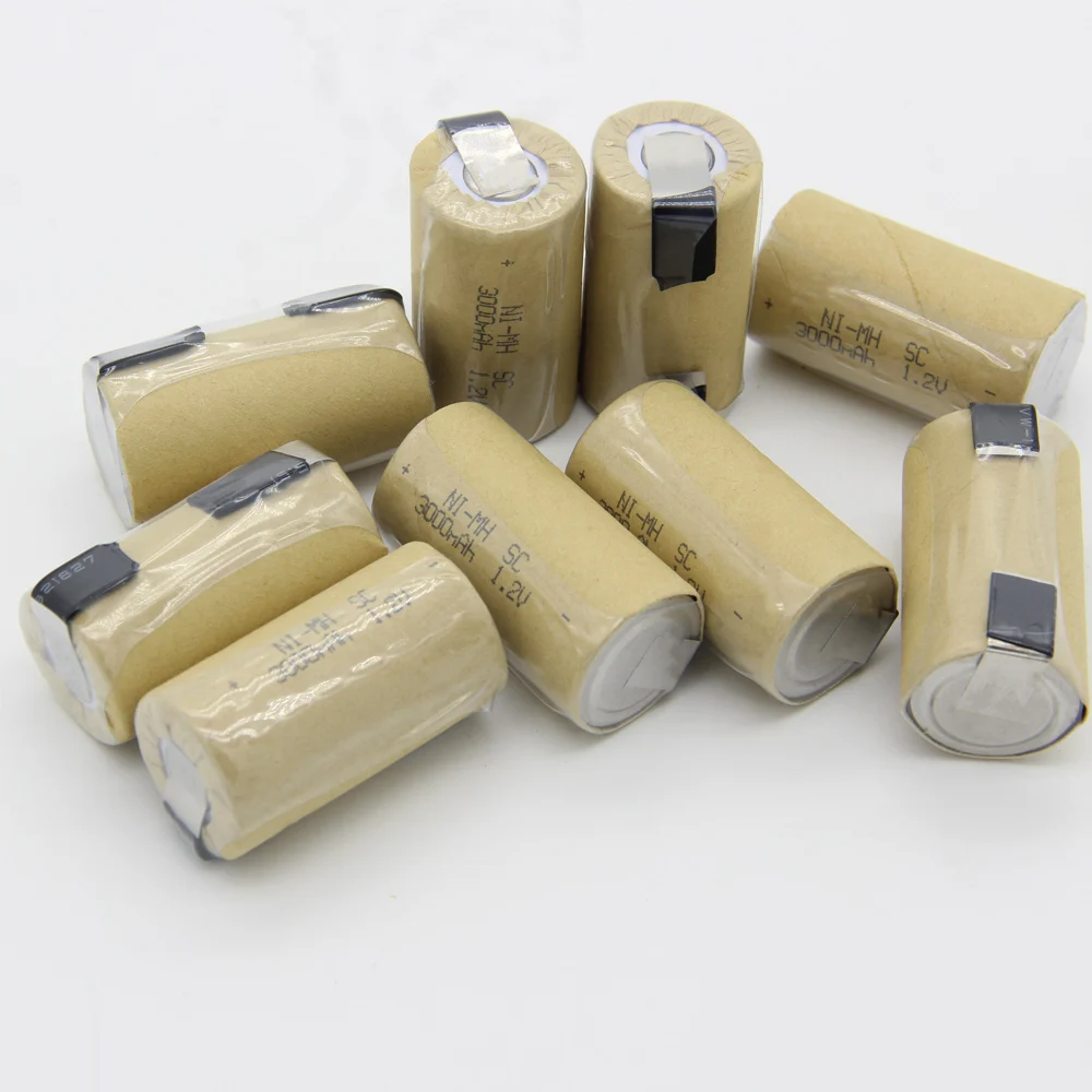 NIMH плоский верхний sub C аккумулятор 3000 мАч 1 2 в SC батареи для электрических дрелей