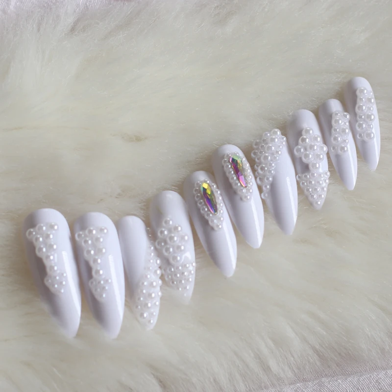 Экстра длинные остроконечные овальные поддельные ногти тонкий художественный