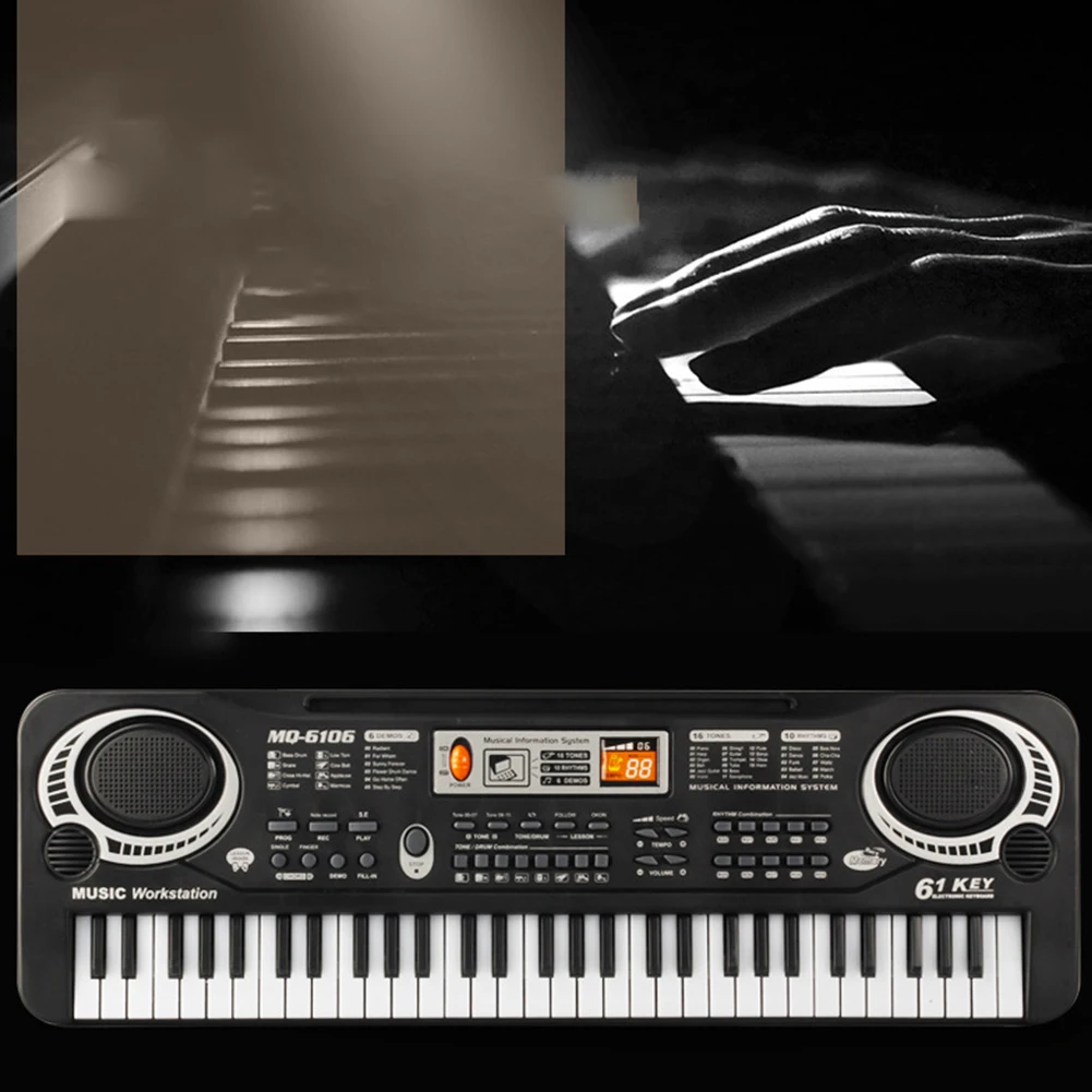 61 Ключ плавный край регулируемое прослушивание встроенный динамик мини-клавиши