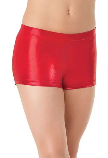 

Child Low Waist Shiny Metallic Spandex Lycra Stage Performance Ballet Dance Shorts