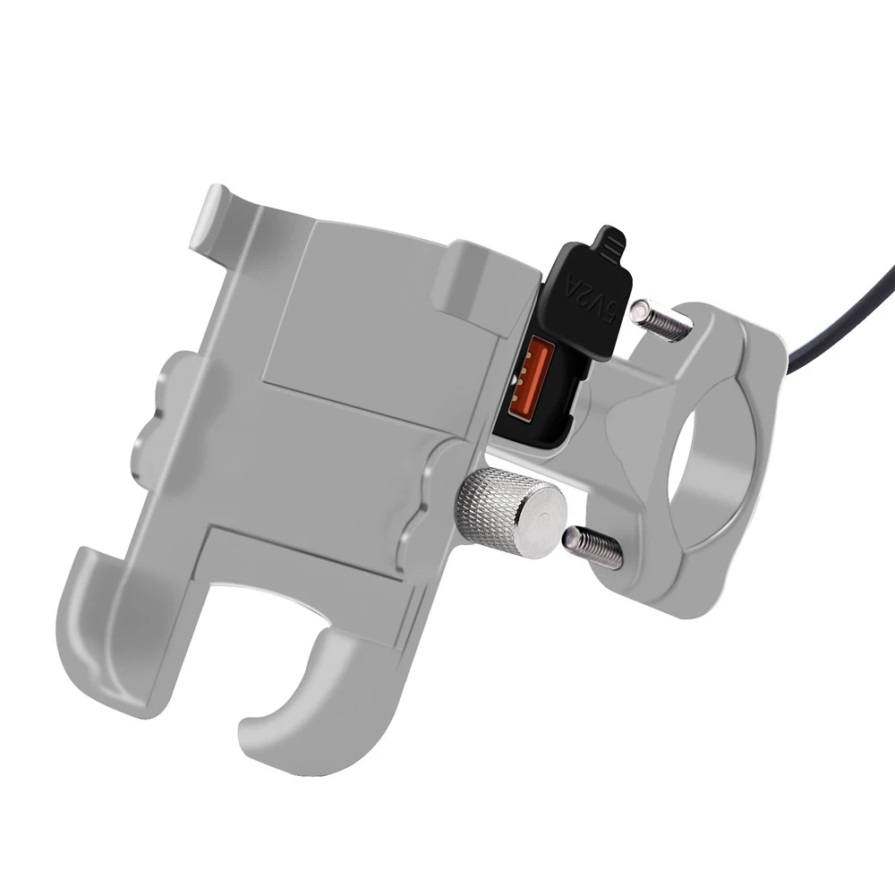

Universal Motorcycle Aluminum Phone Holder with USB Charger Motorcycle Handlebar Bracket Stand for 4-6 inch Mobile Phone Mount