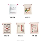 Рождественские холщовые мешки на шнурке с Санта-Клаусом, 500 шт.лот, детский подарок, украшения для выпусквечерние вечера, мешки, индивидуальный заказ