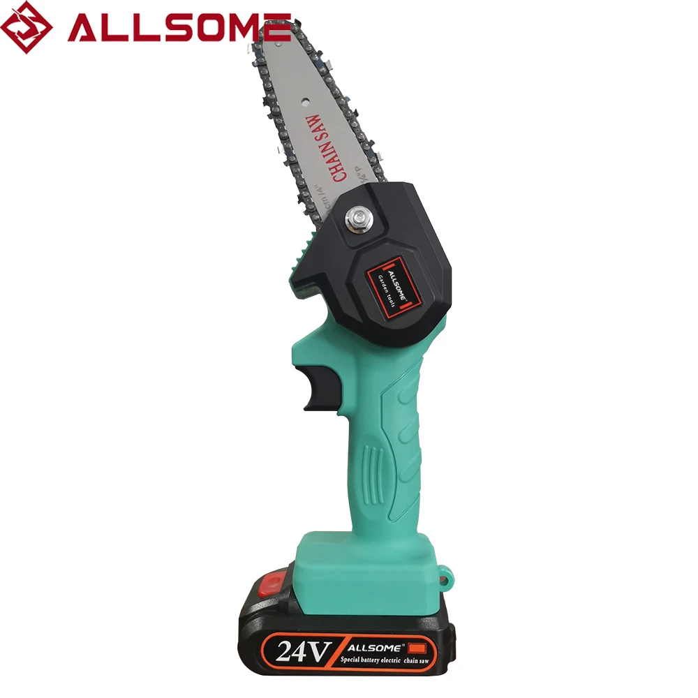 Портативная Электрическая аккумуляторная бензопила ALLSOME, ручной сабельный приемник, 4-дюймовая мини-бензопила, 24 В