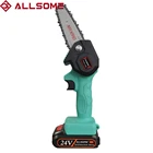 Портативная Электрическая аккумуляторная бензопила ALLSOME, ручной сабельный приемник, 4-дюймовая мини-бензопила, 24 В