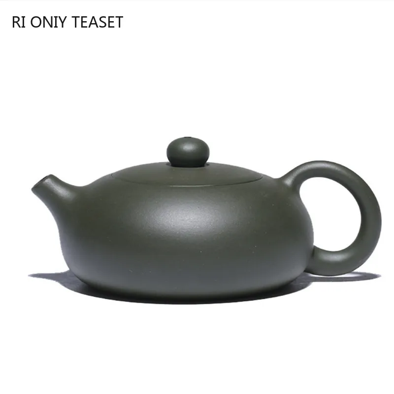 

190ml Authentic Yixing Purple Clay Teapots Raw Ore Green Mud Flat Xishi Tea Pot Zisha Filter Beauty Kettle Tea Ceremony Supplies