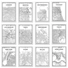 Черный, белый цвет карта городов мира Нью-Йорк Токио Париж холст Картины Nordic Стиль Плакаты и принты настенные картины для домашнего декора
