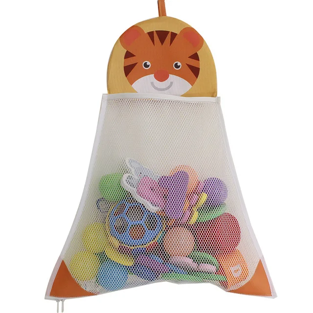 1 pcs lion Сетчатый мешок для ванной комнаты, сумка для игрушек для ванной, детская корзина для игрушек, сетка для игрушек, мультяшное животное с изображением утки, лягушки, тканевые игрушки для песка, Пляжное хранение - Цвет: 1 pcs lion