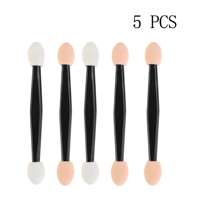 5PCS Brushes Горячая мода одноразовые тени для век кисти макияж двухсторонняя губка нейлоновые наборы тени для век кисти для косметического аппликатора макияж - Handle Color: 5PCS Brushes