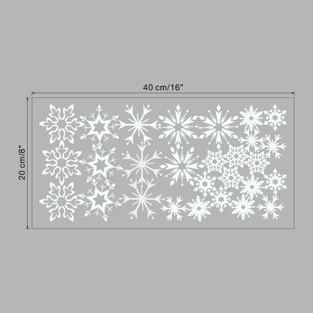 Настенная Наклейка для комнаты украшение Белая Снежинка Рождество лед снег