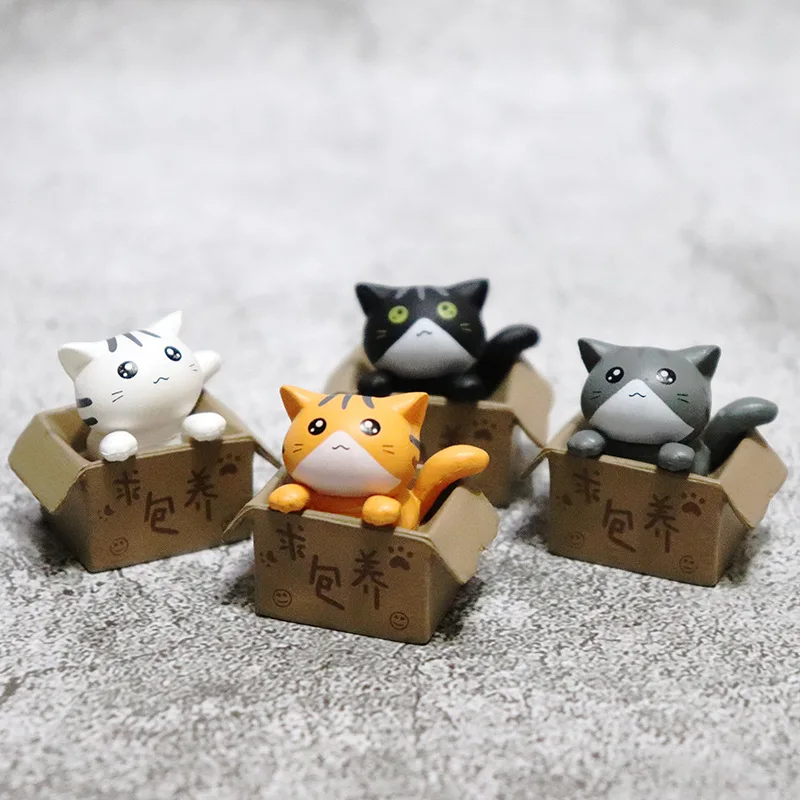 

4 Pieces Cute Mini Cat Decorations Garden Kitten Decorations Kids Kids Baby Nursery Decoration Toys Miniature Dolls Home Decor