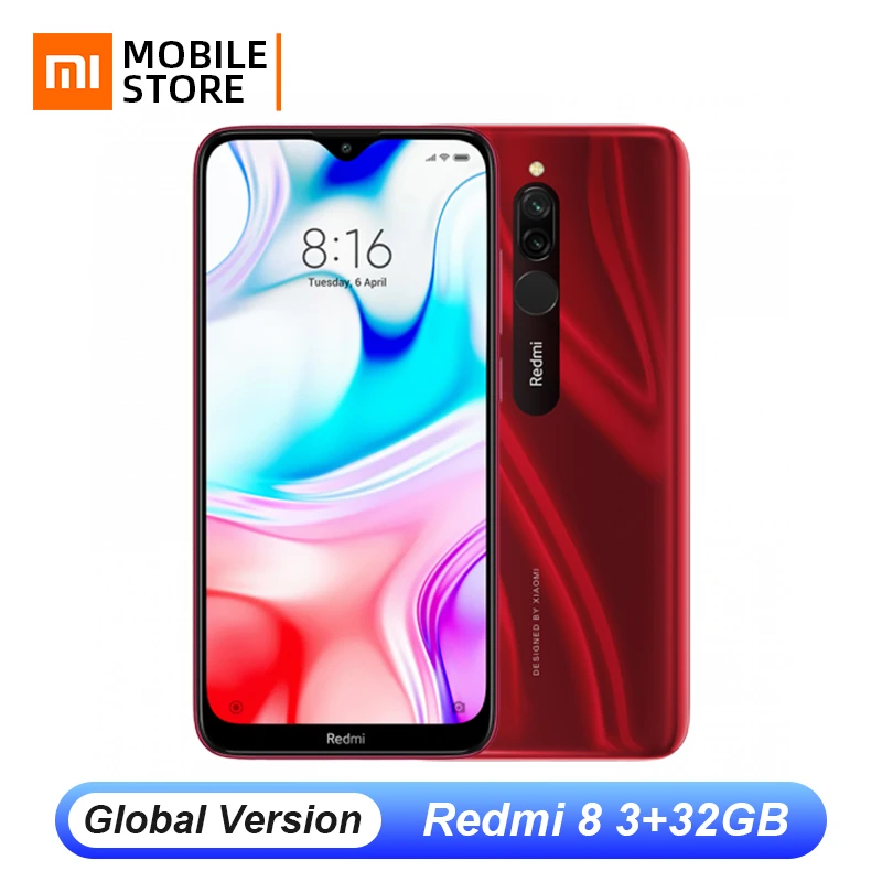 Xiaomi Redmi 8 смартфон с восьмиядерным процессором Snapdragon 439 ОЗУ 3 ГБ ПЗУ 32 6 22 дюйма 12 МП