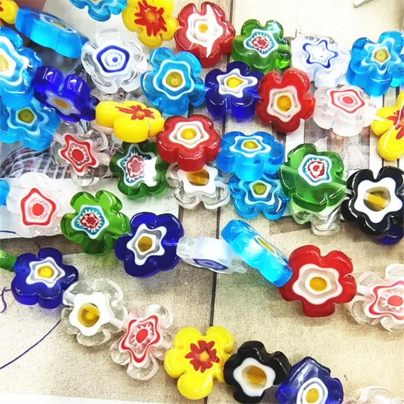 

Стеклянные бусины в форме цветка, 1 струна, незакрепленные аксессуары для ювелирных изделий «сделай сам», Размер 8 мм, 10 НН, 12 мм, фурнитура дл...