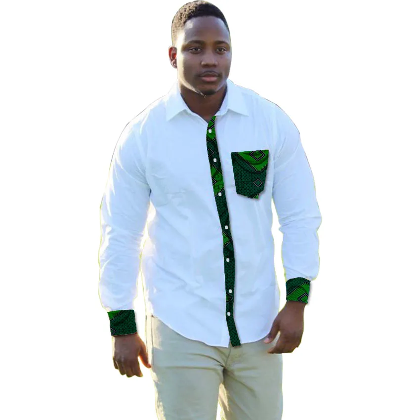 

Рубашка мужская с длинным рукавом, топ в стиле пэчворк, Белый/с принтом, Дашики, африканвечерние вечерняя одежда из Анкары