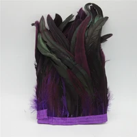 10 yardslot purple chicken feathers trim trims 25 30cm wedding sewing accessories party dress diy clothing plumas de faisan