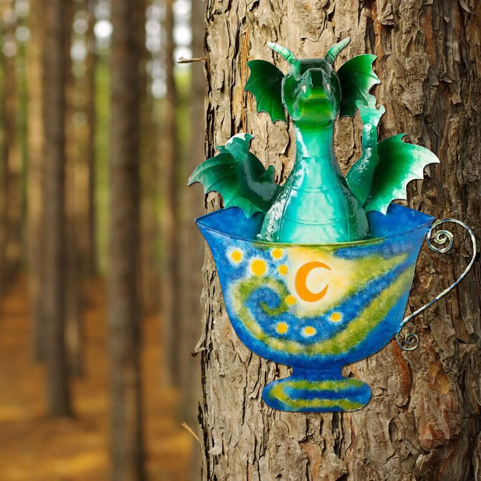 Металлический Настенный декор ручной работы чайная чашка дракон