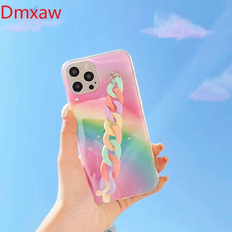 Чехлы для телефонов с радужным браслетом Для Xiao Redmi Note 10 4G 10S 9T 9 Pro 5G Mi 10T Lite Poco X3 NFC ins