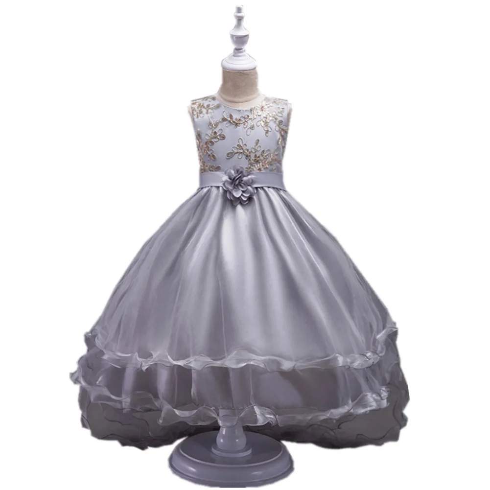 Роскошное и высококачественное платье с цветами для девочек 3D аппликацией со