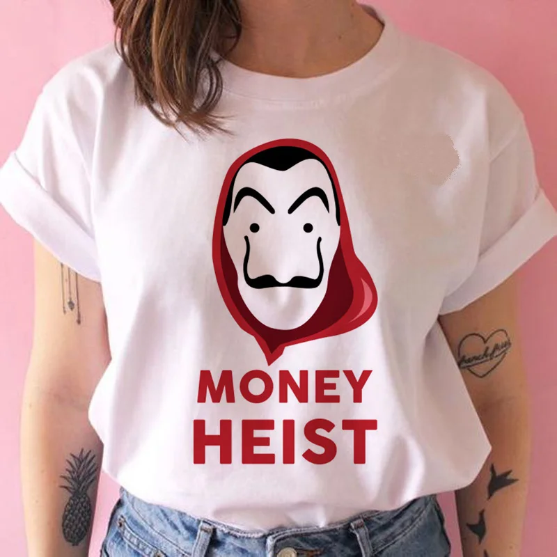 Money Heist футболка хип-хоп Женская La Casa de Papel House Of paper Футболка женская ulzzang Топы 90s одежда футболка Новинка Лето