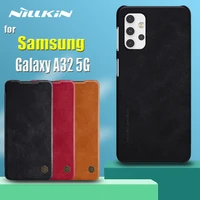 for samsung a32 5g case nillkin luxury genuine soft leather flip card wallet slot business bag cover for galaxy a32 funda coque