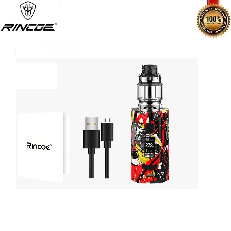 Оригинальный набор Rincoe Manto S Mesh 228 Вт Vape Box Mod с 6 мл Metis смесительный резервуар