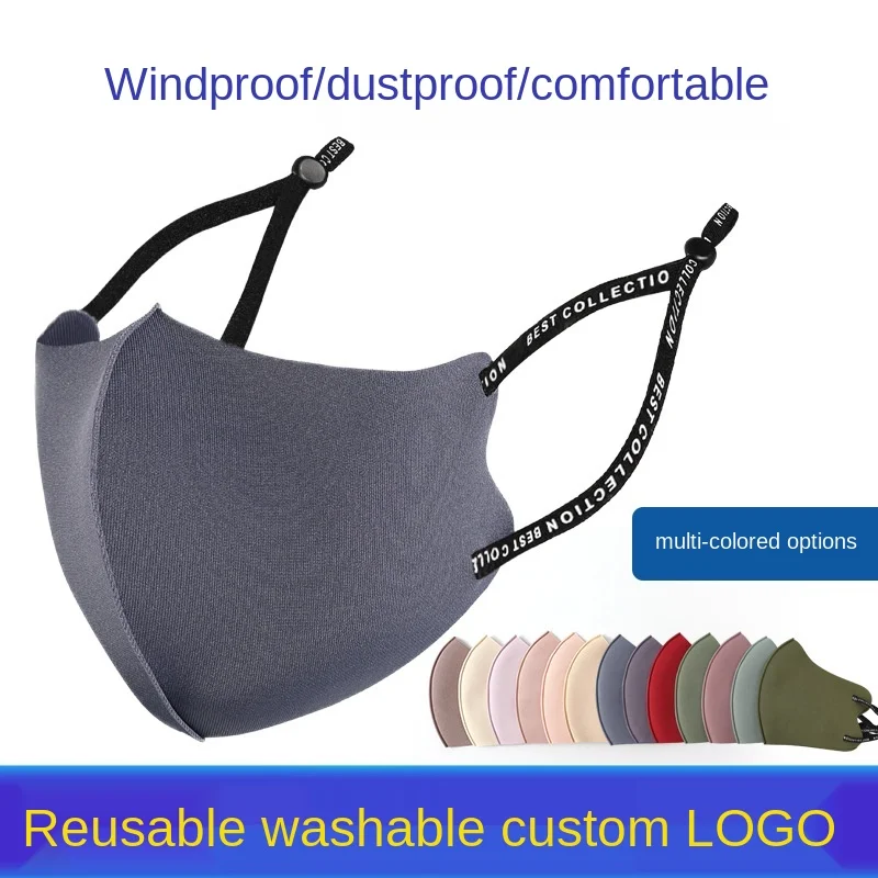 10 штук Шелковая Маска Антипыль Рот Хлопок Лицо Анти-туман Черный Стерео 3D Респиратор Мужчины Женщины Маскары Модные.