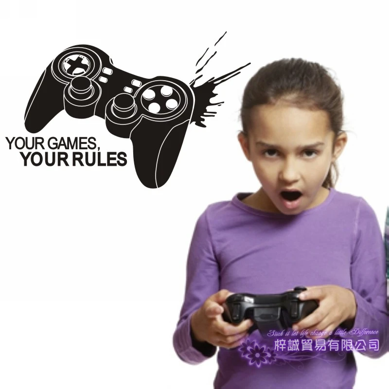 

Game Handle Decal Video Game Controller Sticker Play Decal Gaming Posters Gamer Vinyl Decals Decor Mural Video Game Wall Sticker