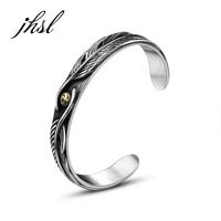 jhsl stainless steel men statement cuff bracelets bangles male silver color fashion male jewelry father gift new arrival 2021