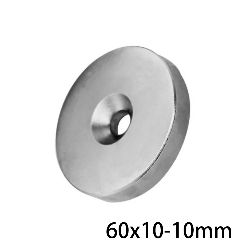 1/2/3/5CS 60x10 10 мм сильный магнит 60*10 отверстие потайной Неодимовый магнитный