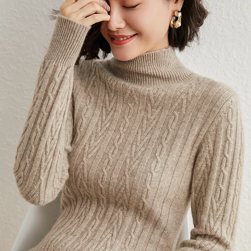 High-end New 100% Pure Cashmere Long Sweater Dress Women Sexy Knitted Dresses Female Fashion O-Neck Elasticity 7Colors Pullover