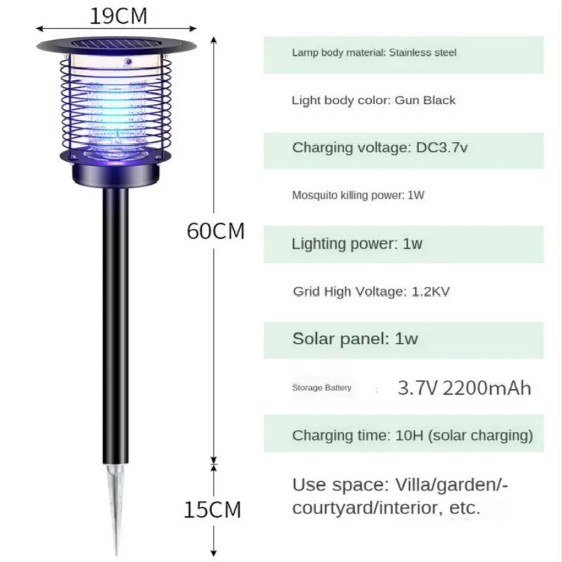 

Nordic led floor lamp Outdoor floor lamp Solar Mosquito Lamp Outdoor Waterproof Garden Household Outdoor Courtyard Lawn lamp