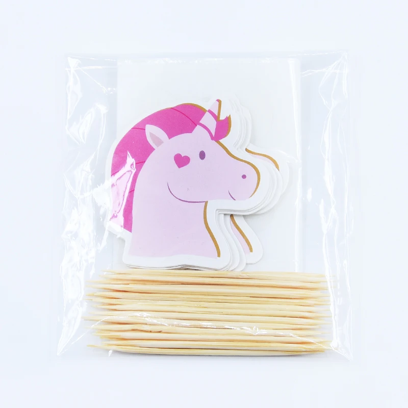 pink unicorn 24 шт./компл. Единорог вечерние кекс фигурки жениха и невесты; для счастливых День рождения Baby Shower Детская вечеринка Декор детские товары для украшения торта - Цвет: pink unicorn