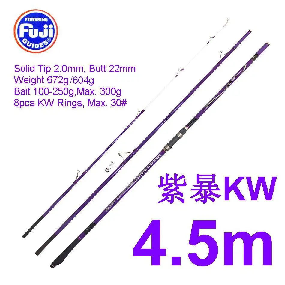 

ZZ04 4,5 м кВт 672 г кольца Fuji катушкодержатель для серфинга литой стержень с полутвердым наконечником 2,0-22 мм приманка 100-300 г