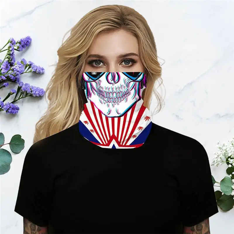 1 шт. цифровая маска для лица с принтом черепа дышащий Быстросохнущий шарф