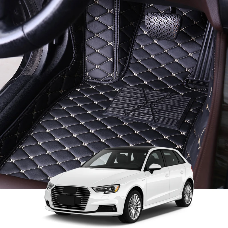 

For Audi A3 8V Sedan Hatchback 2014-2018 LHD Car Floor Mat Set Leather Cover Mat Styling Foot Protector Pad Internal Accessories