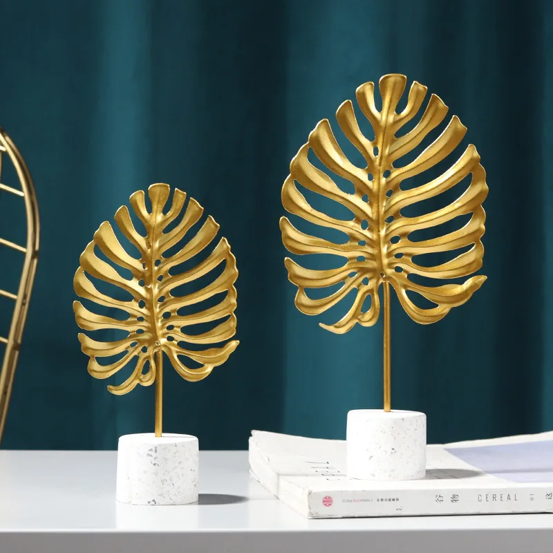 

Nordic style Light luxury Golden Metal Turtle Leaf Decorations Crafts Living room Wine cabinet Porch Restaurant Adornment gift