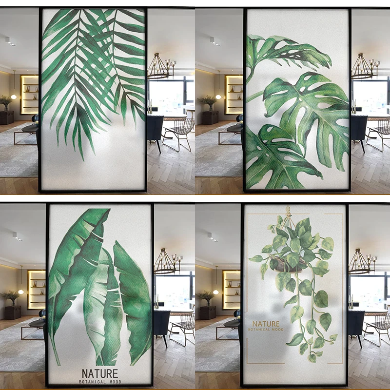 Оконная пленка заказного размера для растений статическая липкая с растительным