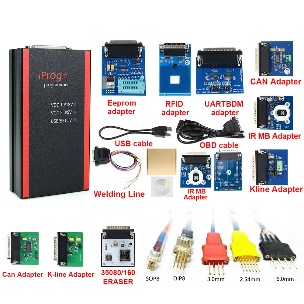 2022 V87 Iprog+ Key Programmer Support IMMO + Reset Iprog Pro Till 2019 with 11 adapter free shipping | Автомобили и мотоциклы